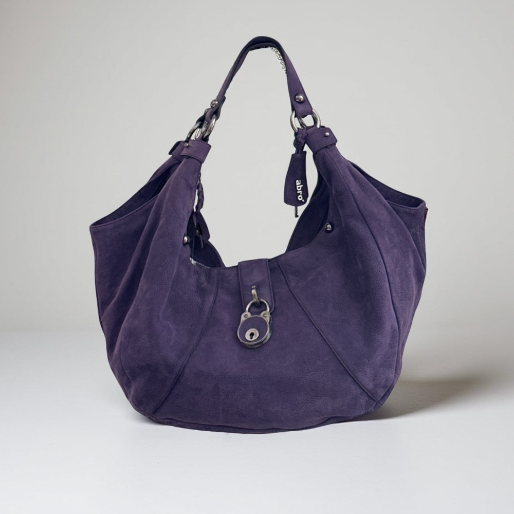ABRO || Purple Leather Hobo Handbag. Sz. OS